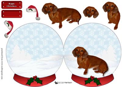 Dachshund Christmas Snow Globe