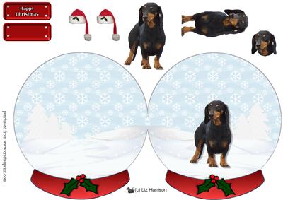 Dachshund Christmas Snow Globe