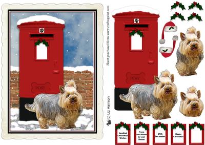Yorkshire Terrier Christmas Post Box