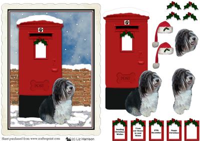 Havanese Dog Christmas Post Box Scene