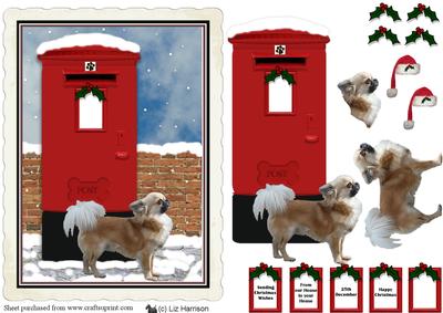 Chihuahua Christmas Post Box Scene