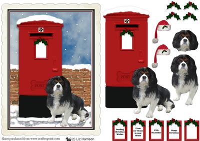 Cavalier King Charles Spaniel Christmas Post Box