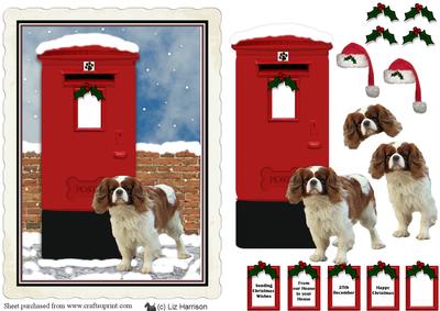 Cavalier King Charles Spaniel Christmas Post Box