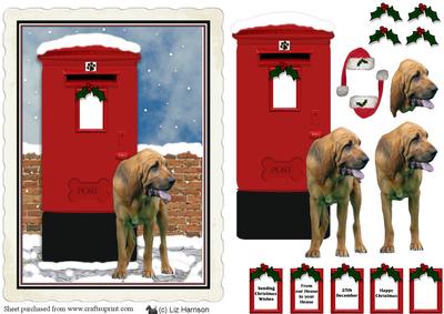 Bloodhound Christmas Post Box Scene