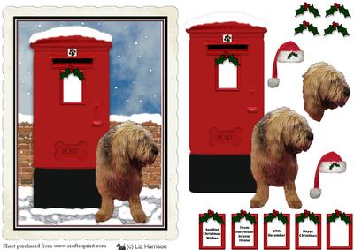 Otterhound Christmas Post Box Scene