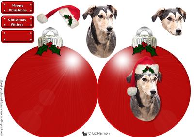 Sloughi Christmas Bauble Decoupage