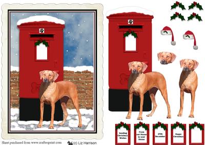 Rhodesian Ridgeback Christmas Post Box