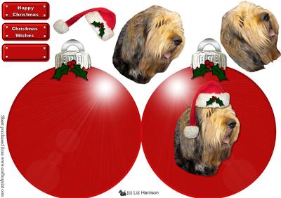 Otterhound Christmas Bauble Decoupage