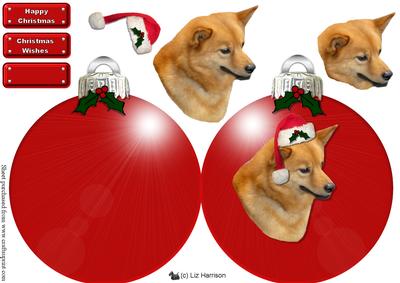 Finnish Spitz Christmas Bauble Decoupage