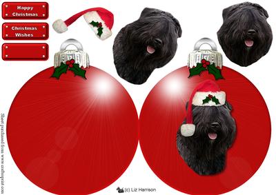 Bouvier Des Flandres Christmas Bauble Decoupage