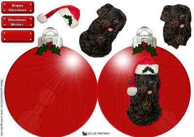 Russian Black Terrier Christmas Bauble Decoupage