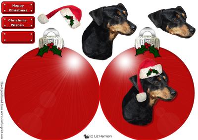 German Pinscher Christmas Bauble Decoupage