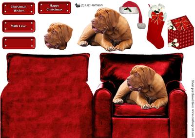Dogue De Bordeaux Christmas Arm Chair
