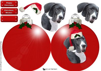 Great Dane Christmas Bauble Decoupage
