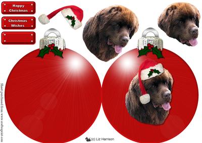Newfoundland,brown,christmas Bauble Decoupage