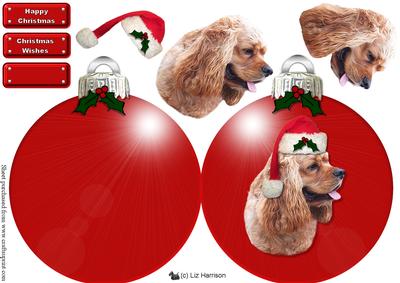 American Cocker Spaniel Christmas Bauble Decoupage