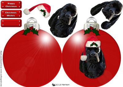American Cocker Spaniel Christmas Bauble Decoupage