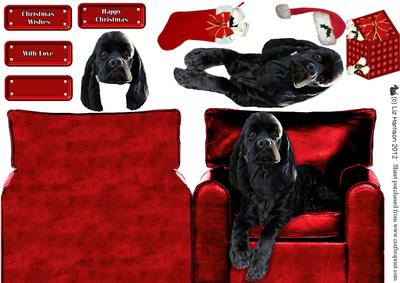 American Cocker Spaniel Christmas Arm Chair