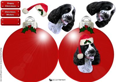 Springer Spaniel Christmas Bauble Decoupage