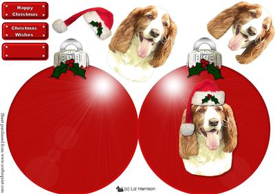 Springer Spaniel Christmas Bauble Decoupage