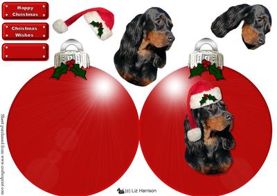 Gordon Setter Christmas Bauble Decoupage