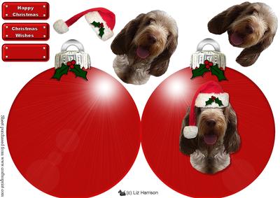 Italian Spinone Christmas Bauble Decoupage