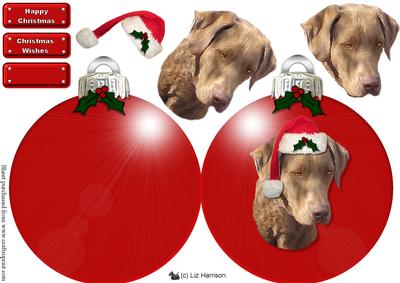Chesapeake Bay Retriever Christmas Bauble Decoupage