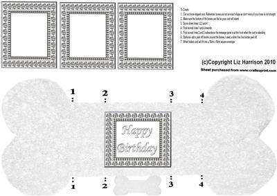 Bone Shaped Stand Up Card