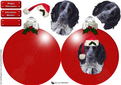 Cocker Spaniel Blue Roan Christmas Bauble Decoupage