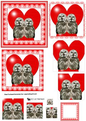 Romantic Great Grey Owls Pyramid Sheet
