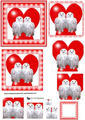 Romantic Snowy Owls Pyramid Sheet