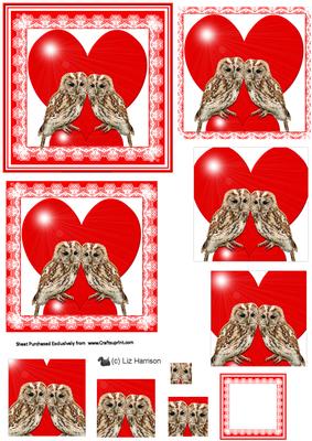 Romantic Tawny Owls Pyramid Sheet