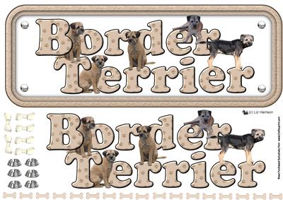 Border Terrier Name Sign 3D