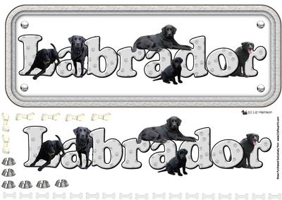 Black Labrador Name Sign 3D