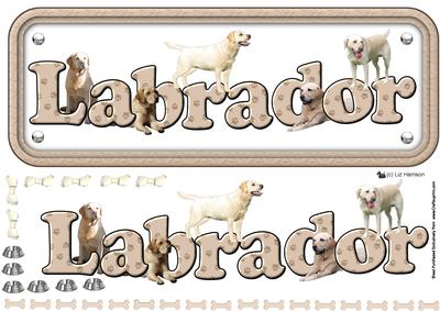Golden Labrador Dog Sign 3D