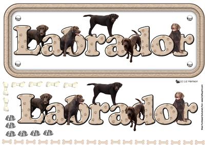 Chocolate Labrador Sign 3D