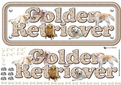 Golden Retriever Name Sign 3D