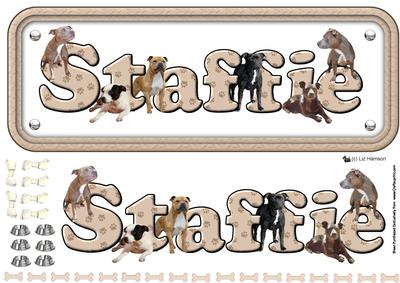 Staffordshire Bull Terrier Name Sign 3D