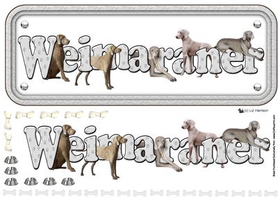 Weimaraner Dog Name Sign 3D