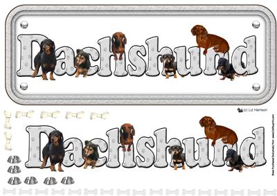 Dachshund Name Sign 3D