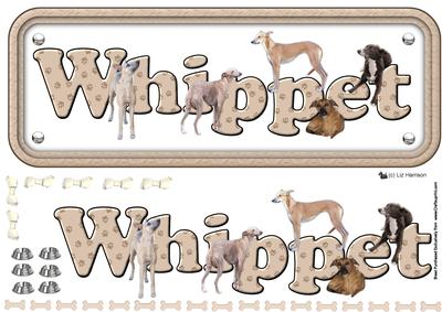 Whippet Name Sign 3D