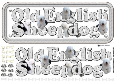Old English Sheepdog Name Sign 3D