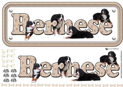 Bernese Mountain Dog Name Sign 3D