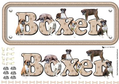 Boxer Dog Name Sign 3D