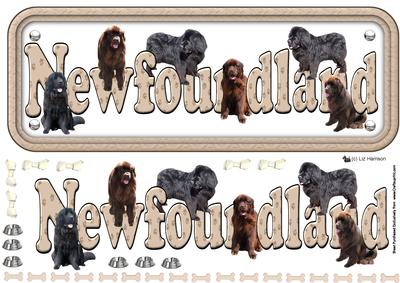 Newfoundland Dog Name Sign 3D
