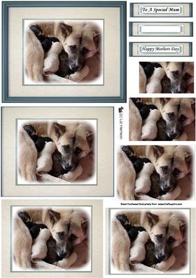 Akita Dog & Puppies Pyramid Sheet