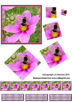Bee on a Pink Flower Twisted Pyramid