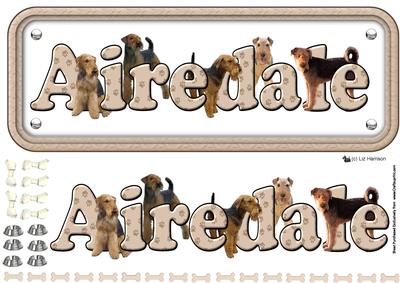 Airedale Terrier Name Sign 3D Decoupage