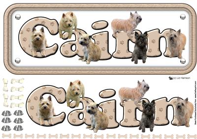 Cairn Terrier Name Sign 3D