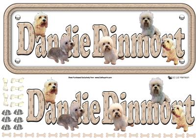 Dandie Dinmont Name Sign 3D Decoupage